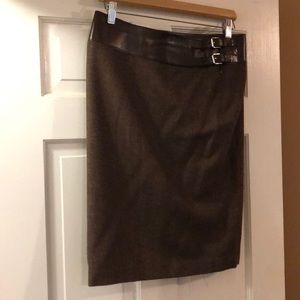 Ralph Lauren tweet skirt with leather buckles